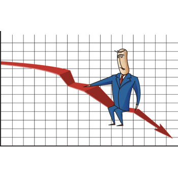 商业数据分析图表下滑曲线