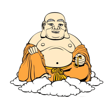 大肚弥勒佛手绘图片