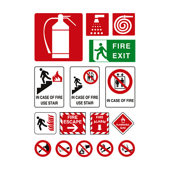 矢量火灾逃生图标