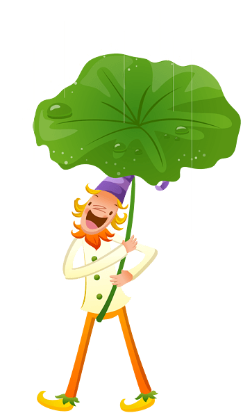 矢量荷叶雨伞素材