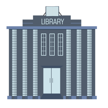 矢量卡通图书馆