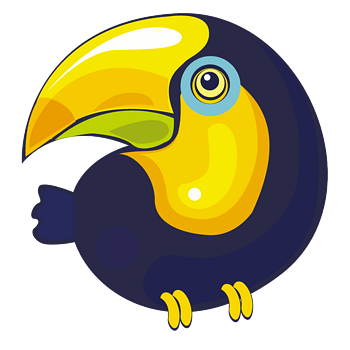 矢量卡通大嘴鹦鹉