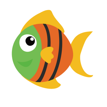 矢量海底卡通大头鱼