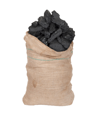 一麻布袋的黑炭木炭