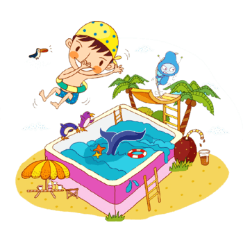 游泳池卡通
