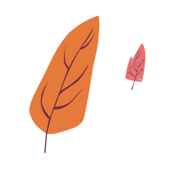 橙黄色卡通矢量树叶