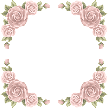 矢量手绘玫瑰花边框