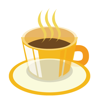 矢量冒气的浓茶