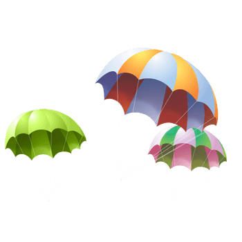 彩色降落伞装饰png元素素材图片下载-万素网