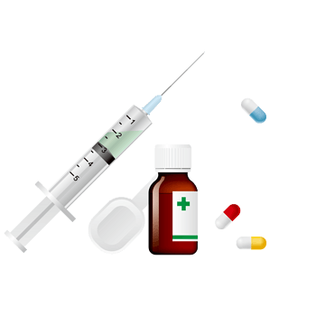 针管与彩色胶囊