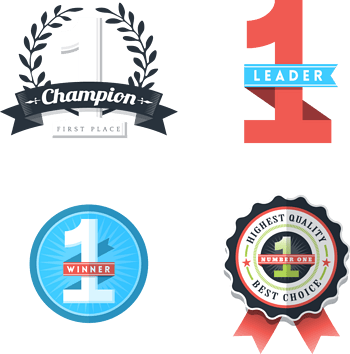 矢量手绘第一名徽章