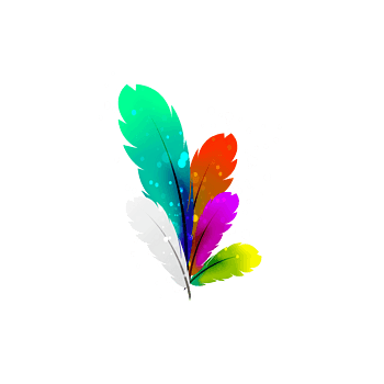 彩色羽毛矢量图png元素素材图片下载-万素网