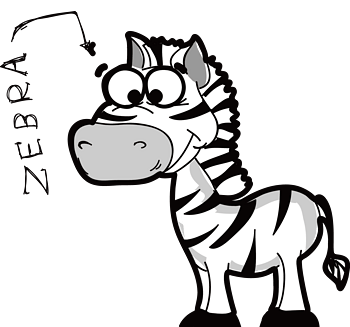 手绘斑马卡通图片矢量素材