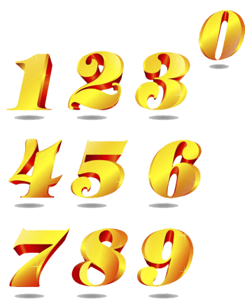 金色阿拉伯数字标