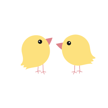 矢量黄色小鸡扁平图案免扣素材