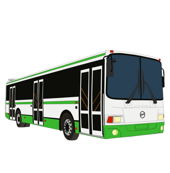 卡通交通工具绿色公交车
