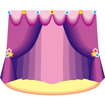紫色卡通帷幕矢量