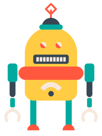 黄色开口笑机器人矢量素材