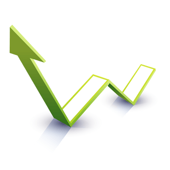 绿色的趋势箭头