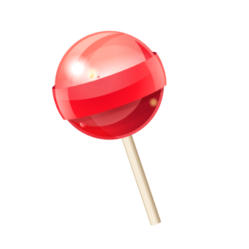手绘红色3d棒棒糖