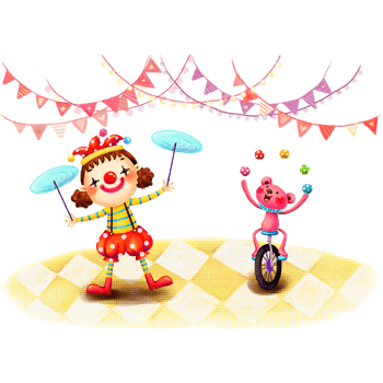 玩杂技的卡通女孩