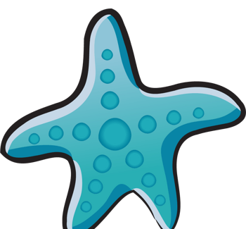 卡通手绘蓝色海星