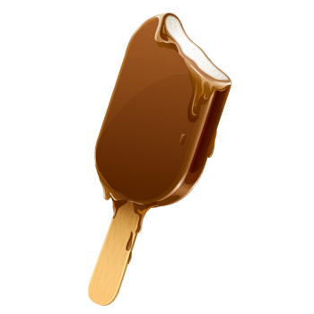 卡通巧克力融化的雪糕