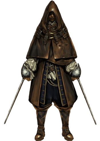 双手剑的披风暗夜神秘人