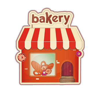 卡通元素面包店