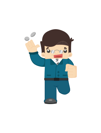 蓝色扁平小人扔石头