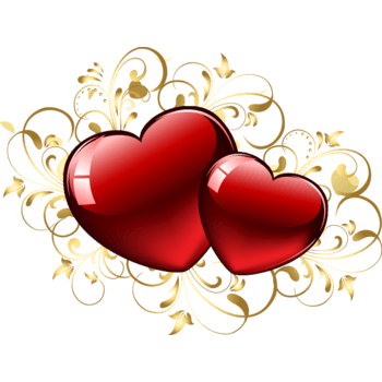 红色心形花边图案