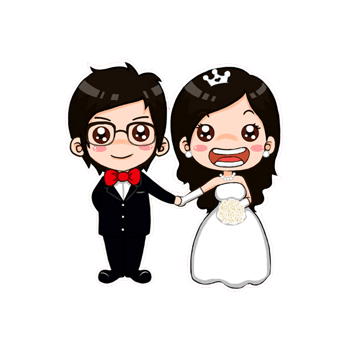 卡通新郎新娘