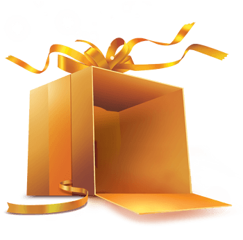 金色打开的礼物盒