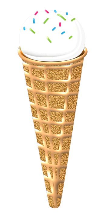 白色立体冰淇淋