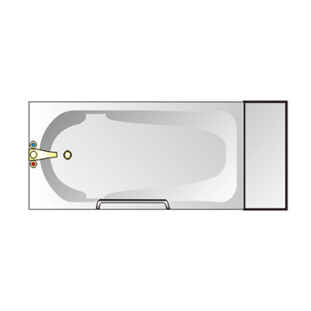 户型图彩平图线描浴缸洗澡盆