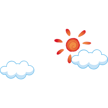 卡通太阳白云