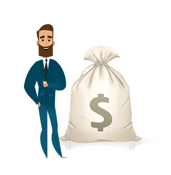 矢量卡通图案有钱人财富