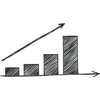 手绘黑白趋势图