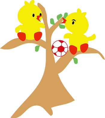 矢量大树上的小鸭子