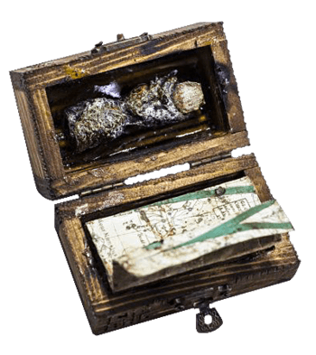 打开的藏宝图箱子