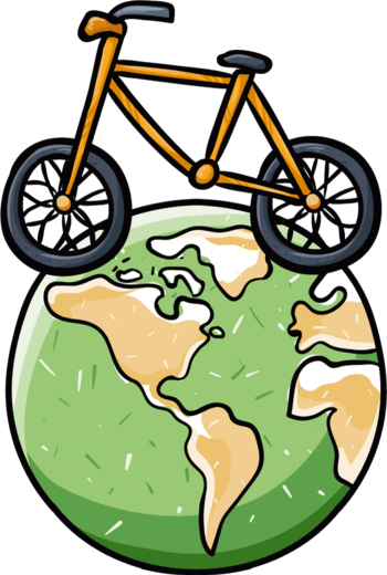 矢量彩色卡通单车