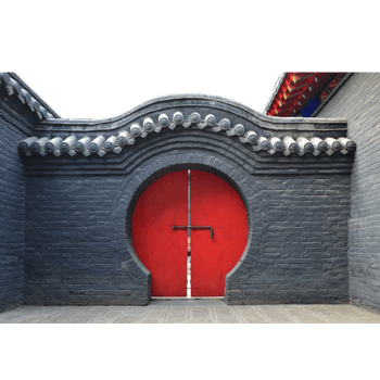 中式拱门红门古建筑