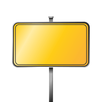 黄色空白指示牌矢量图