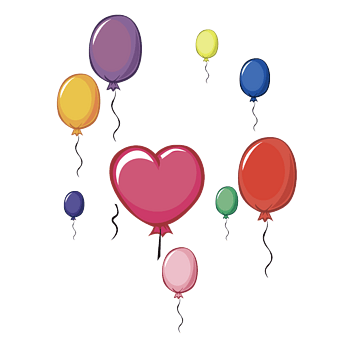 彩色卡通气球质感