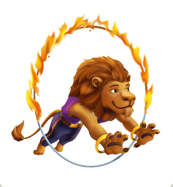 矢量狮子跳火圈
