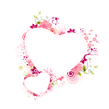 花瓣边框心形花边