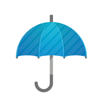 蓝色雨伞矢量素材