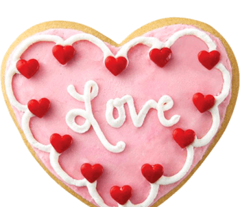 爱心形粉色蛋糕