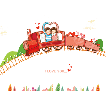 小火车卡通海报促销素材