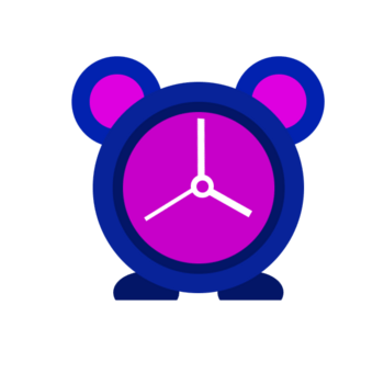 矢量卡通紫红色闹钟
